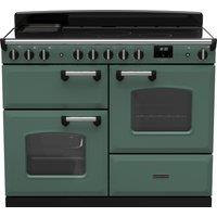 Rangemaster Classic Deluxe OC CLDLO110EIPMGR/CM1 110cm Electric Range Cooker with Induction Hob - Mineral Green / Chrome - A/A Rated, Green