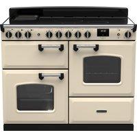 Rangemaster Classic Deluxe OC CLDLO110EIPPCR/CM1 110cm Electric Range Cooker with Induction Hob - Cream / Chrome - A/A Rated, Cream