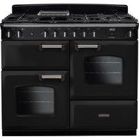 Rangemaster Classic OC CLO110DFPGBL/CM1 110cm Dual Fuel Range Cooker with Gas hob Hob - Black / Chrome - A Rated, Black