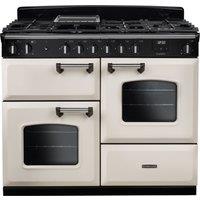 Rangemaster Classic OC CLO110DFPPCR/CM1 110cm Dual Fuel Range Cooker with Gas hob Hob - Cream / Chrome - A Rated, Cream