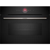 Bosch Series 8 CMG7241B1B Built In Compact Electric Single Oven with Microwave Function - Black, Black