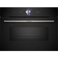 Bosch Series 8 CMG7361B1B Built In Compact Electric Single Oven with Microwave Function - Black, Black