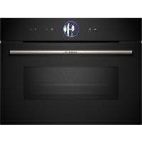 Bosch Series 8 CMG7761B1B Built In Compact Electric Single Oven with Microwave Function with Pyrolytic Cleaning - Black, Black