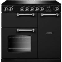 Rangemaster Cotswold COT90EIPCBL/CM1 90cm wide Electric Range Cooker with Induction Hob - Black - A Rated, Black