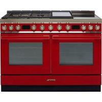 Smeg Portofino CPF120IGMPR Dual Fuel Range Cooker - Red - A+/A Rated, Red