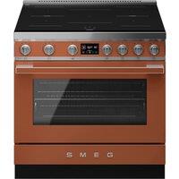 Smeg Portofino CPF90I1PAC2 90cm wide Electric Range Cooker with Induction Hob - Amber Clay - A Rated, Orange