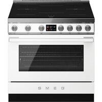 Smeg Portofino CPF90I1PWH2 90cm wide Electric Range Cooker with Induction Hob - White - A Rated, White