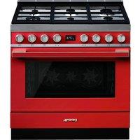 Smeg Portofino CPF9GPR 90cm Dual Fuel Range Cooker - Red - A+ Rated, Red