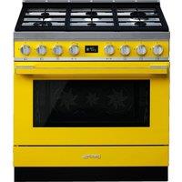 Smeg Portofino CPF9GPYW 90cm Dual Fuel Range Cooker - Yellow - A+ Rated, Yellow