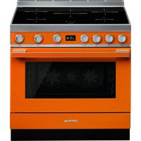 Smeg Portofino CPF9iPOR 90cm wide Electric Range Cooker with Induction Hob and Pyrolytic Cleaning - Orange - A+ Rated, Orange