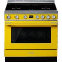 Smeg Portofino CPF9iPYW 90cm wide Electric Range Cooker with Induction Hob and Pyrolytic Cleaning - Yellow - A+ Rated, Yellow