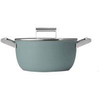 Smeg 50's Style Casserole Pan 24cm with Lid - Emerald Green, Green