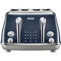 De'Longhi Icona Capitals CTOC4003.BL 4 Slice Toaster - Blue, Blue