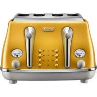 De'Longhi Icona Capitals CTOC4003.Y 4 Slice Toaster - Yellow, Yellow
