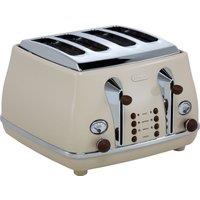De'Longhi Icona Vintage CTOV4003.BG 4 Slice Toaster - Beige, Cream