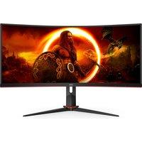 AOC G2 34" UltraWide Quad HD 180Hz Curved Gaming Monitor - Black / Red, Black