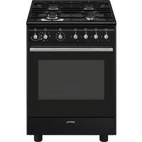 Smeg Concert CX61GMBL Dual Fuel Cooker - Black - A Rated, Black