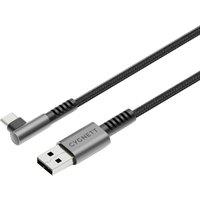 Cygnett Unite Right Angle Braided USB C - USB-A 2.0 1m - Black, Black