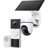 Tapo D210 Smart Doorbell and Tapo C610 KIT Solar Panel Security Bundle - White, White