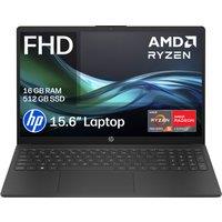 HP 15-fc1002na 15.6 Laptop - AMD Ryzen 5, 512GB SSD, 16 GB RAM - Jet Black, Black