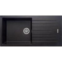 Harlyn Daymer 1 Bowl Inset Kitchen Sink - Black, Black