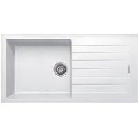 Harlyn Daymer 1 Bowl Inset Kitchen Sink - White, White