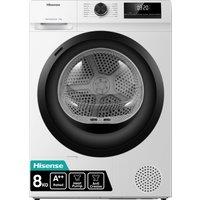 Hisense 1Q Series DH1Q802BW2 8Kg Heat Pump Tumble Dryer - White - A++ Rated, White