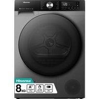 Hisense 3S Series DH3S802BT2 Wifi Connected 8Kg Heat Pump Tumble Dryer - Titanium - A++ Rated, Titanium