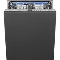 Smeg DI322BQLH Fully Integrated Standard Dishwasher - Silver Control Panel with Sliding Door Fixing Kit - B Rated, Silver