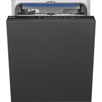 Smeg DI362DQ Fully Integrated Standard Dishwasher - Black Control Panel with Sliding Door Fixing Kit - D Rated, Black