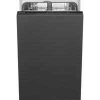 Smeg DI4522 Fully Integrated Slimline Dishwasher - Black Control Panel with Sliding Door Fixing Kit - E Rated, Black