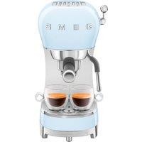 Smeg 50's Retro Espresso Coffee Machine - Pastel Blue - ECF02PBUK, Blue