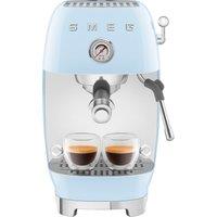 Smeg 50's Style Cold Brew Espresso Coffee Machine - Pastel Blue - ECF03PBUK, Blue