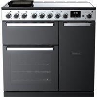 Rangemaster Edge Deluxe EDDL90EIGBLK/CM1 90cm Electric Range Cooker with Induction Hob - Black - A/A Rated, Black