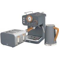 Swan Nordic Espresso Coffee Machine, Kettle, Toaster Bundle - Grey - EEJB212, Grey