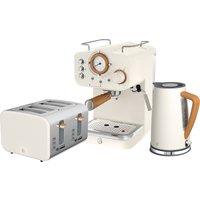 Swan Nordic Espresso Coffee Machine, Kettle, Toaster Bundle - White - EEJB213, White