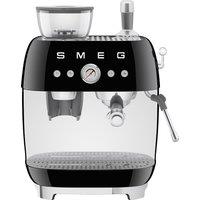 Smeg 50's Style Espresso Coffee Machine - Black - EGF03BLUK, Black