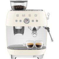 Smeg 50's Style Espresso Coffee Machine - Cream - EGF03CRUK, Cream