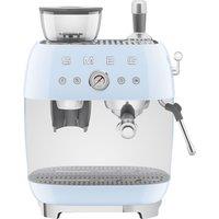 Smeg 50's Style Espresso Coffee Machine - Pastel Blue - EGF03PBUK, Blue
