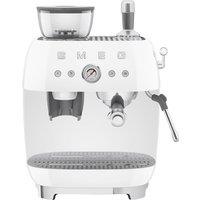 Smeg 50's Style Espresso Coffee Machine - White - EGF03WHUK, White