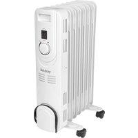 Beldray 7 Fin EH3748 Oil Filled Radiator 1500W - White, White