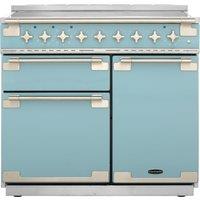 Rangemaster Elise ELS100EICA 100cm wide Electric Range Cooker with Induction Hob - China Blue - A/A Rated, Blue