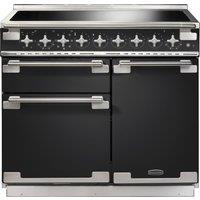 Rangemaster Elise ELS100EICB 100cm Electric Range Cooker with Induction Hob - Charcoal Black - A/A/A Rated, Black