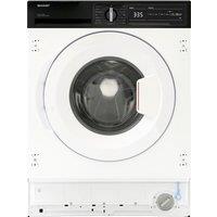 Sharp ES-NIH714BWA-EN Integrated 7kg Washing Machine with 1400 rpm - White - A Rated, White