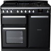Rangemaster Estel Deluxe ESDL100DFPGBL/CM1 100cm Dual Fuel Range Cooker - Black / Chrome - A/A Rated, Black