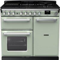 Rangemaster Estel Deluxe ESDL100DFPMNT/CM1 100cm Dual Fuel Range Cooker - Mint / Chrome - A/A Rated, Mint / Chrome