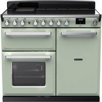Rangemaster Estel Deluxe ESDL100EIPMNT/CM1 100cm Electric Range Cooker with Induction Hob - Mint / Chrome - A/A Rated, Mint / Chrome