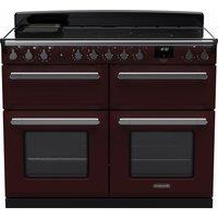 Rangemaster Estel Deluxe ESDLB110EIPBOR/CM1 110cm Electric Range Cooker with Induction Hob - Bordeaux / Chrome - A Rated, Red