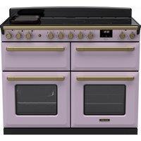 Rangemaster Estel Deluxe ESDLB110EIPHTH/AB1 110cm Electric Range Cooker with Induction Hob - Heather / Antique Brass - A Rated, Purple