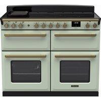 Rangemaster Estel Deluxe ESDLB110EIPMNT/AB1 110cm Electric Range Cooker with Induction Hob - Mint / Antique Brass - A Rated, Green